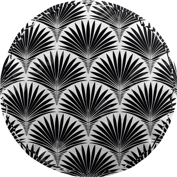 Подушка круглая Cortin «Арт-деко листья черный»
