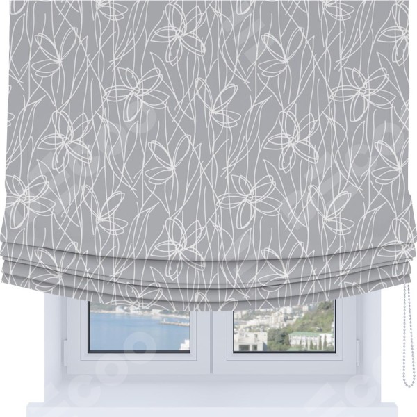 Римская штора Soft с мягкими складками, «Нарисованные цветы»