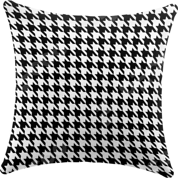 Подушка квадратная Cortin «Гусиные лапки» черно-белый»