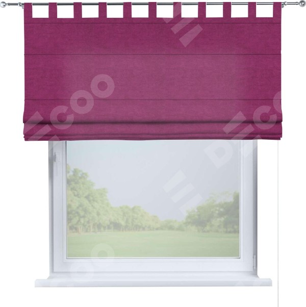 Римская штора на петлях «Кортин», ткань вельвет фиолетовый