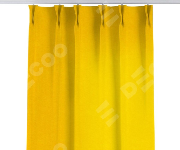 Комплект штор канвас желтый, на тесьме «Кустик»