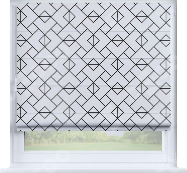 Римская штора «Кортин» на створку «Геометрический орнамент»