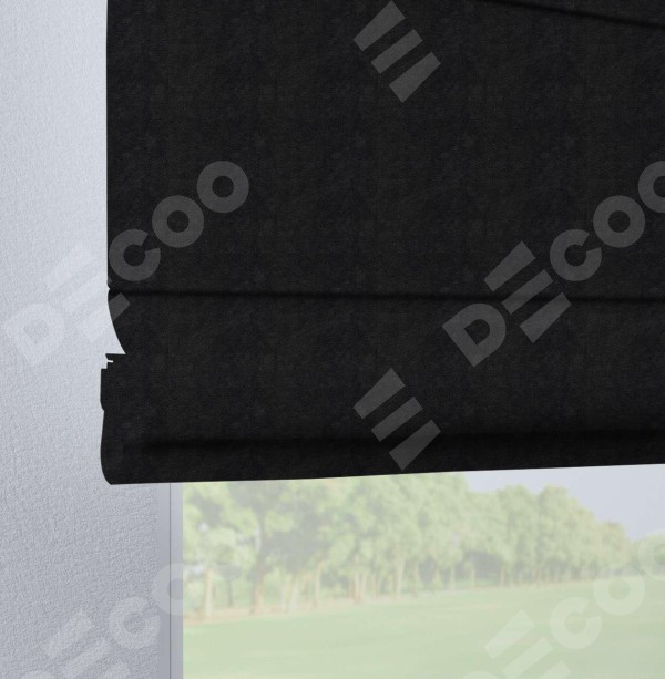 Римская штора на петлях «Кортин», ткань cotton блэкаут тёмно-серый