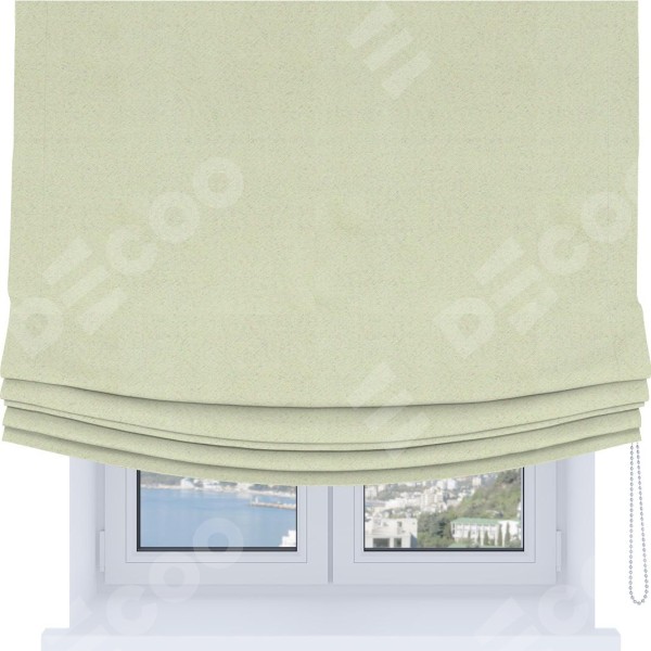 Римская штора Soft с мягкими складками, ткань блэкаут однотонный сливочный