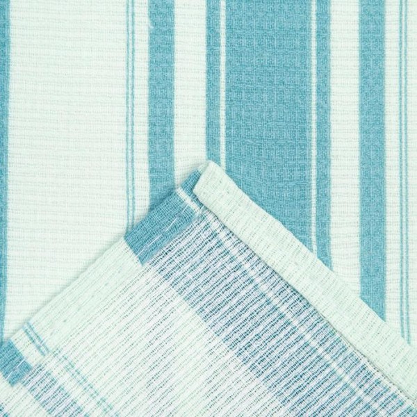 Полотенце Доляна «Полосы», голубой 25х50 см, 100% хл., вафельное полотно 160 г/м2