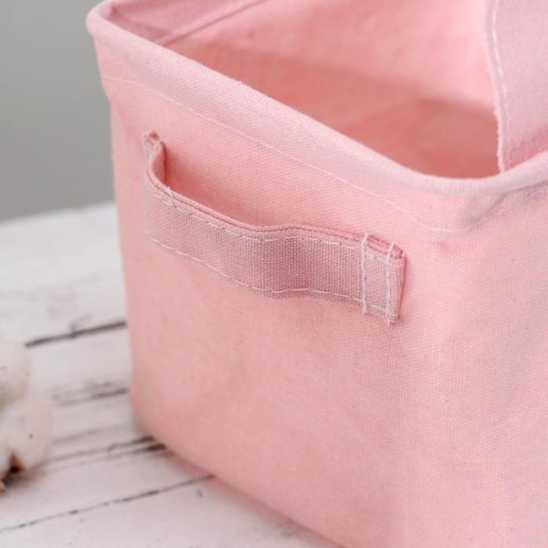 Корзина для хранения с ручками «Мишка», 20×16×14 см, цвет розовый
