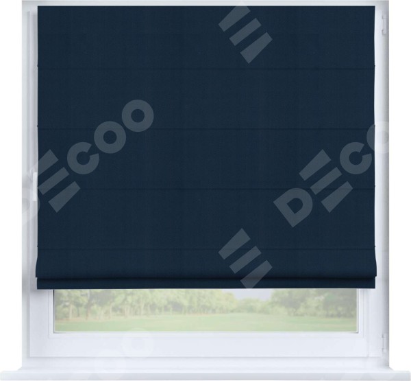 Римская штора «Кортин» на створку, ткань блэкаут однотонный, синий