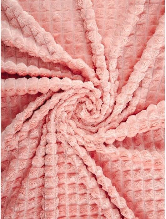 Плед детский «Зефирка» с подкладом, размер 120х85 см, принт квадратики, цвет розовый