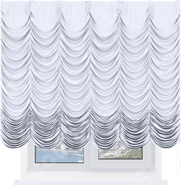 Французская штора «Кортин», вельвет белоснежный