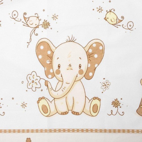 Детское постельное бельё «Жираф и слоненок», цвет бежевый, 112х147, 100х150, 40х60см