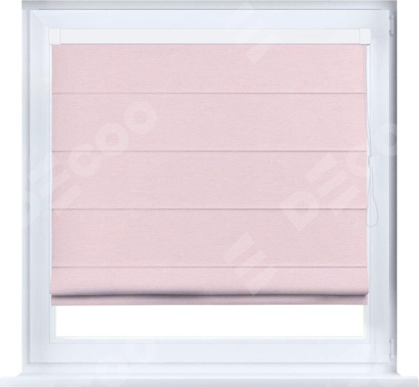 Римская штора «Кортин» кассетная, ткань блэкаут однотонный, розовый