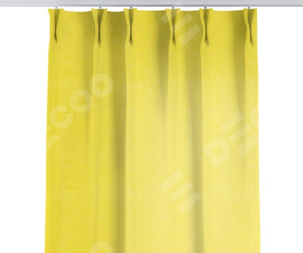 Комплект штор на тесьме «Кустик», вельвет светло-желтый