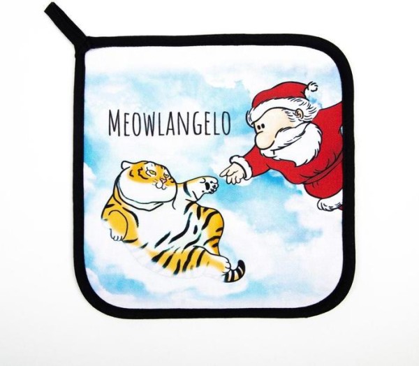 Прихватка «Новый год: Meowlangelo» 19х19 саржа,100% х/л,ватин 250г/м2