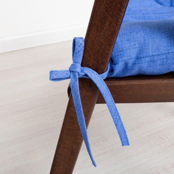 Подушка на стул синий 40х40см, рогожка, 150 г/м2, холлофайбер