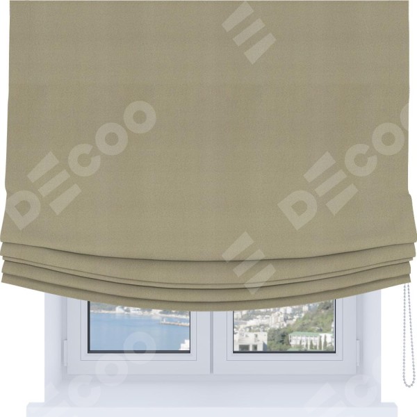 Римская штора Soft с мягкими складками, ткань pipa блэкаут светло-бежевый