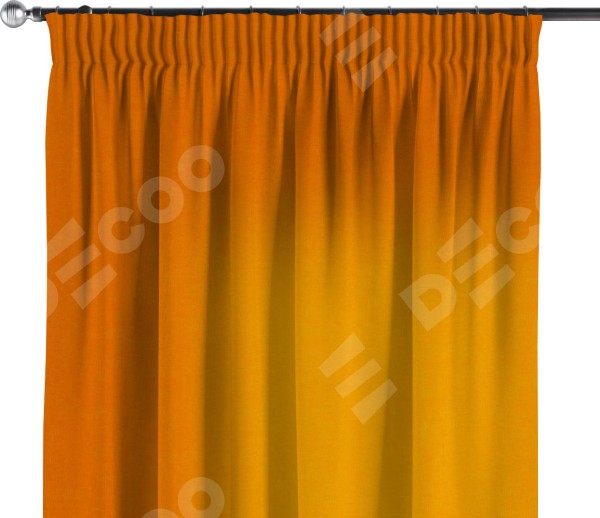 Комплект штор канвас оранжевый, на тесьме «Карандаш»