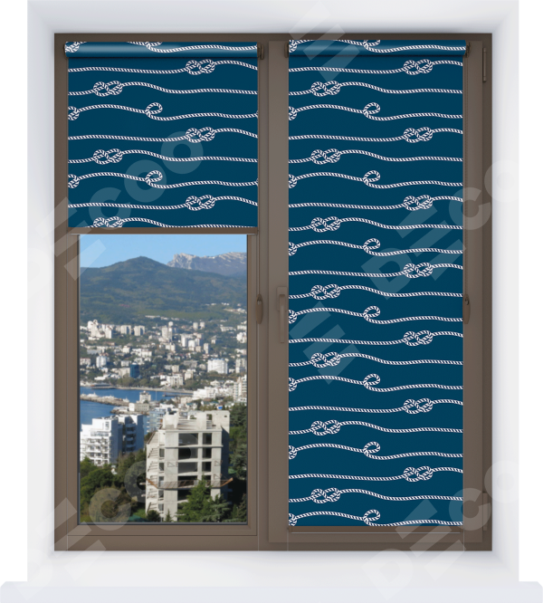 Рулонная штора Мини с принтом Морской узел