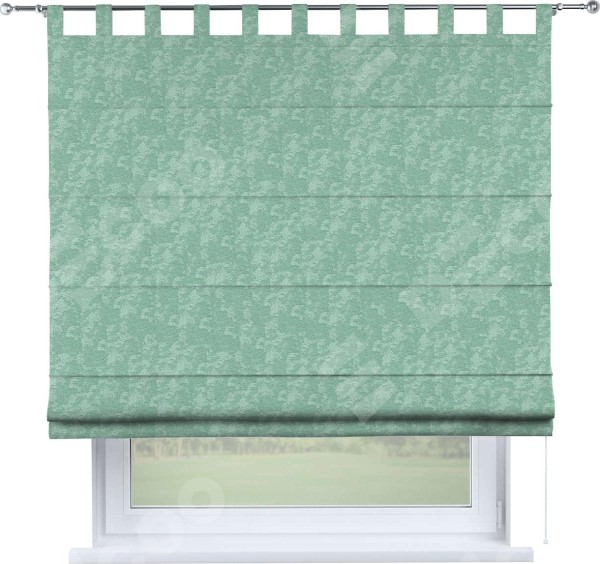 Римская штора «Кортин», софт мрамор светло-зелёный, на петлях
