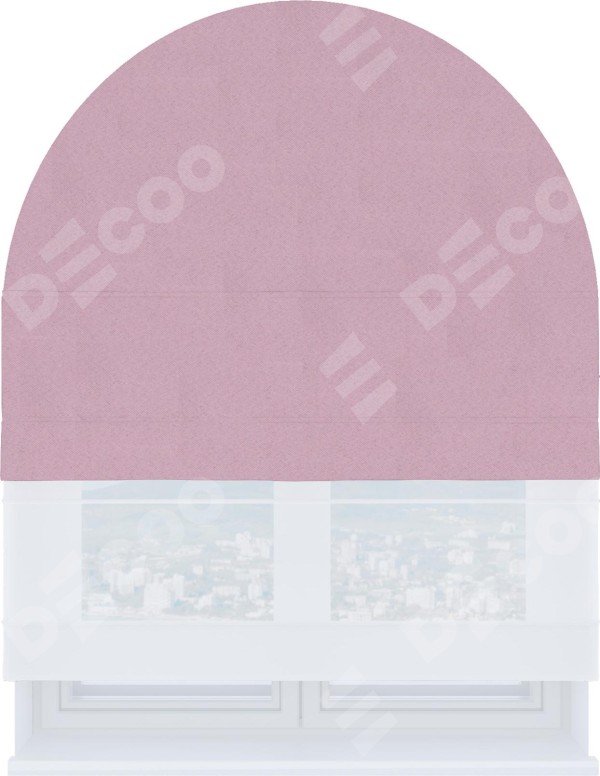 Римская штора «Кортин» день-ночь для арочного проёма, ткань pipa блэкаут розовый