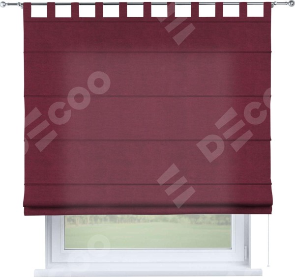 Римская штора на петлях «Кортин», ткань вельвет бордовый
