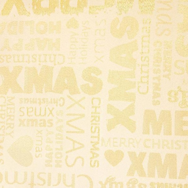Скатерть Этель «Новый год: Merry xmas» цвет золотой, 142*283 +/-3 см, 115 ±10 гр, 100% п/э