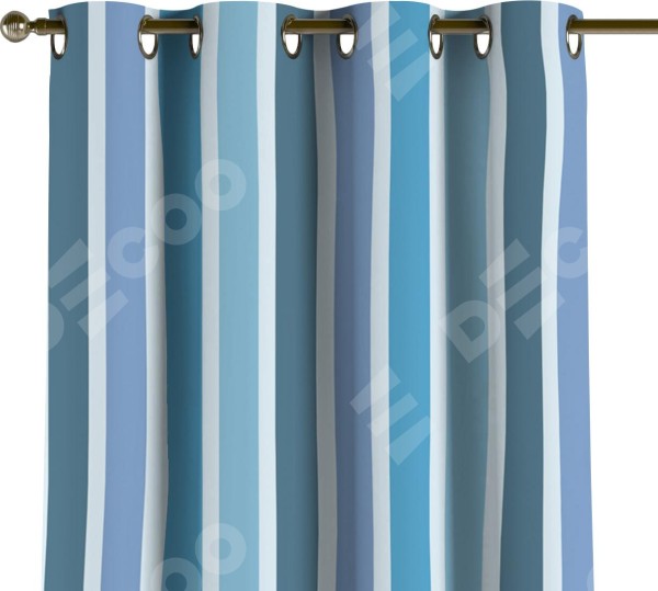 Комплект штор на люверсах «Сине-голубые вертикальные полоски»