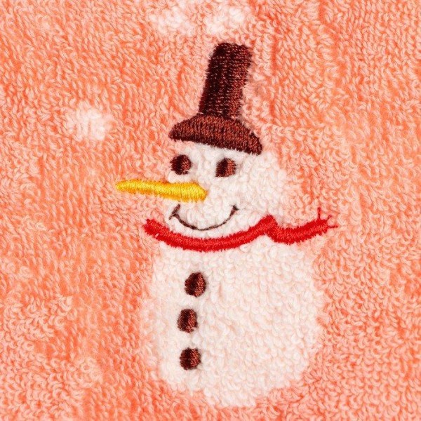 Полотенце махровое LoveLife "Снеговик" 35*75±3 см, цв.розовый, 100% хлопок, 350 г/м2