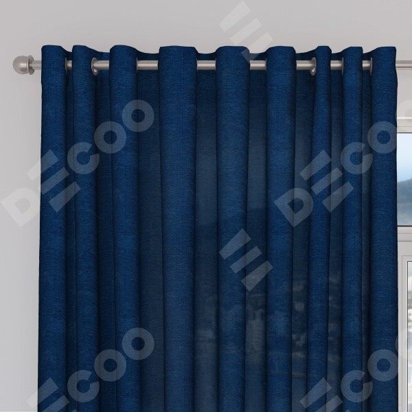 Комплект штор 2 шт, софт, цвет однотонный синий, размер от 40 см