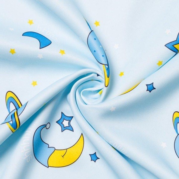 Портьера Крошка Я «Млечный путь» без держателя цвет голубой, 170×260 см, блэкаут, 100% п/э