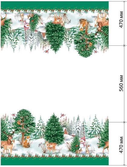 Скатерть «Этель: Новогодний лес», 110 × 148 см с ГМВО, 100 % хлопок, саржа, 190 г/м²