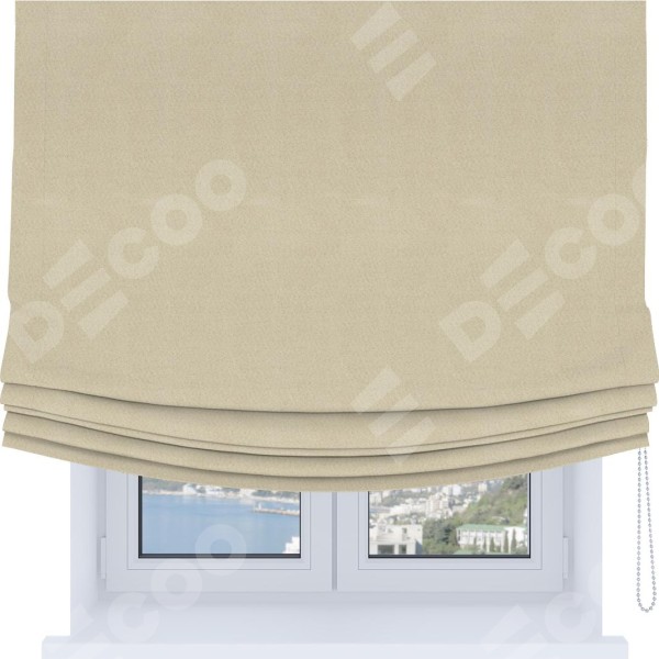 Римская штора Soft с мягкими складками, ткань блэкаут однотонный цвет бежевый