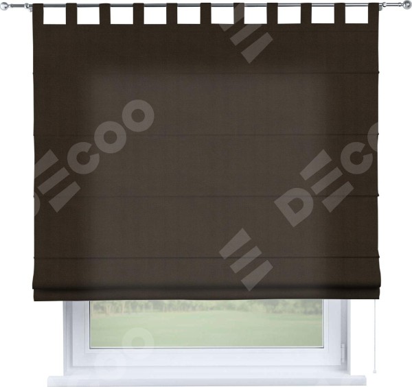 Римская штора на петлях «Кортин», ткань вельвет тёмно-коричневый