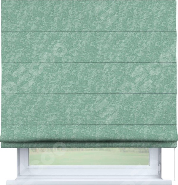 Римская штора «Кортин», софт мрамор светло-зелёный, для проёма
