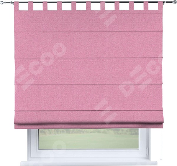 Римская штора на петлях «Кортин», ткань лён димаут, розовый
