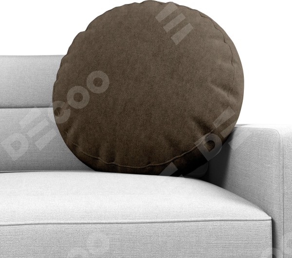 Подушка круглая «Кортин» канвас шоколадный