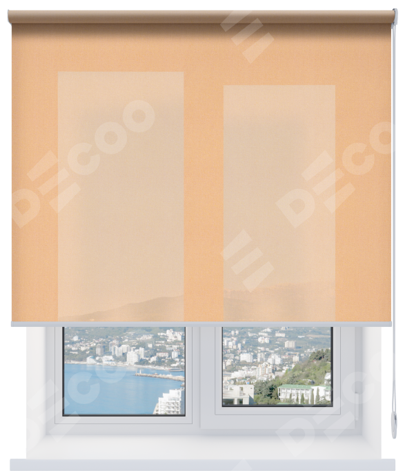 Рулонная штора Фокус 04, цвет персиковый однотонный, размер от 40 см
