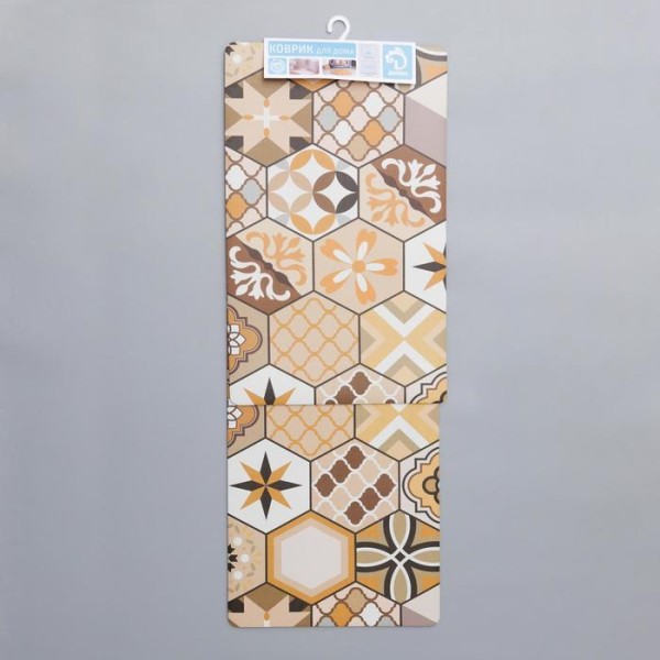 Набор ковриков для ванны и туалета Доляна «Мистери», 2 шт: 45×75, 45×120 см, цвет коричневый