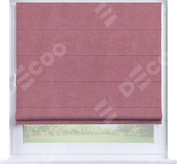 Римская штора «Кортин» на створку, ткань софт однотонный розовый