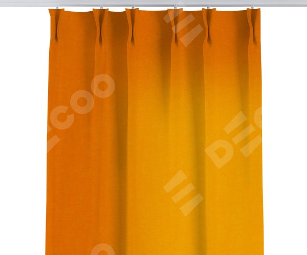 Комплект штор канвас оранжевый, на тесьме «Кустик»