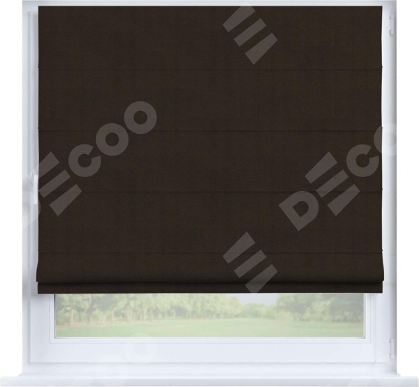 Римская штора «Кортин» на створку, ткань вельвет тёмно-коричневый