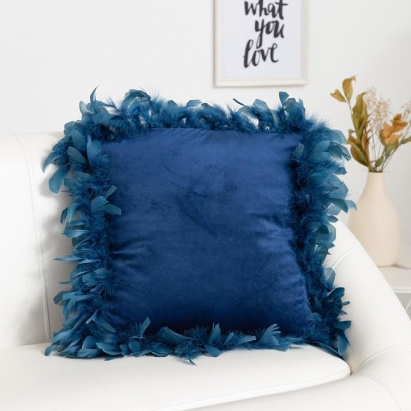 Наволочка декоративная Этель «Роскошь», цвет синий, размер 40х40 см