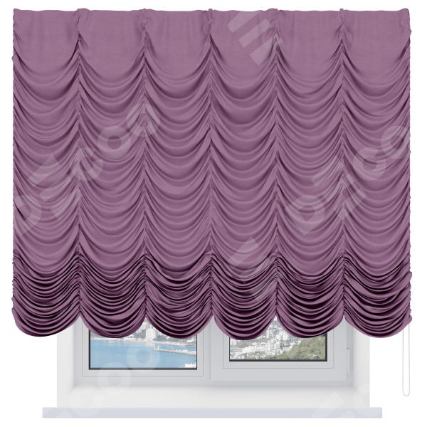 Французская штора «Кортин», вельвет лиловый