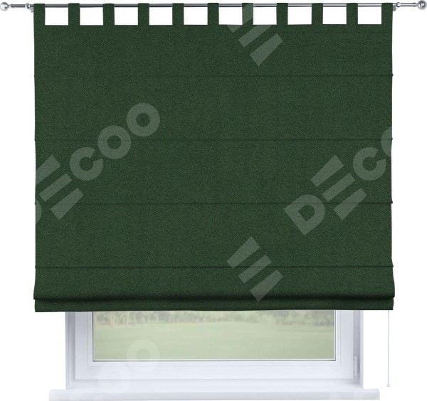 Римская штора на петлях «Кортин», ткань лён блэкаут, зелёный