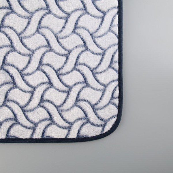 Набор ковриков для ванны и туалета Доляна «Винель», 2 шт: 40×50, 50×80 см, цвет синий