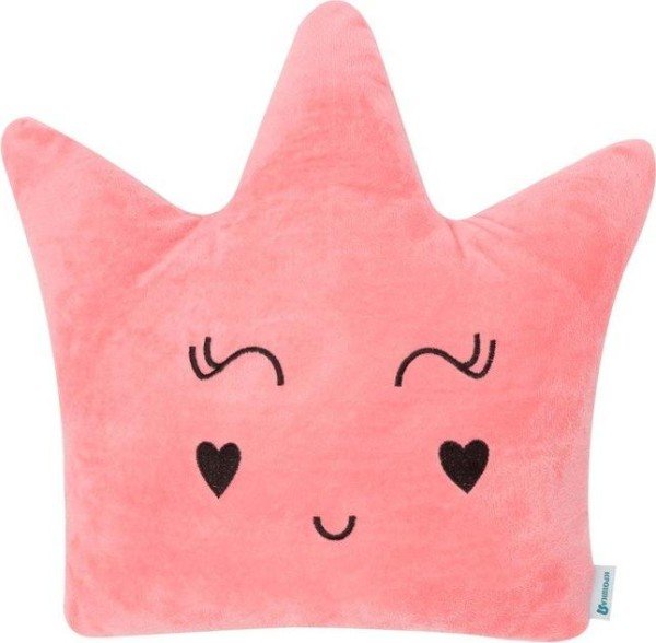 Подушка декоративная Крошка Я «Корона», розовая, 48х38см, велюр, 100% полиэстер