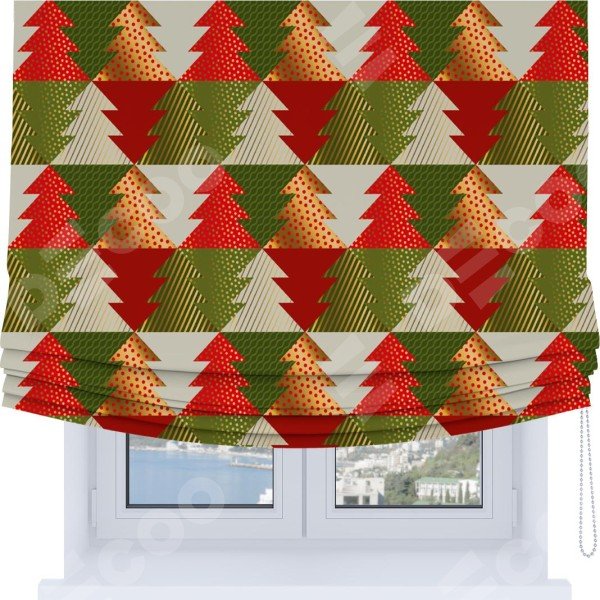 Римская штора Soft с мягкими складками, «Новогоднее украшение»