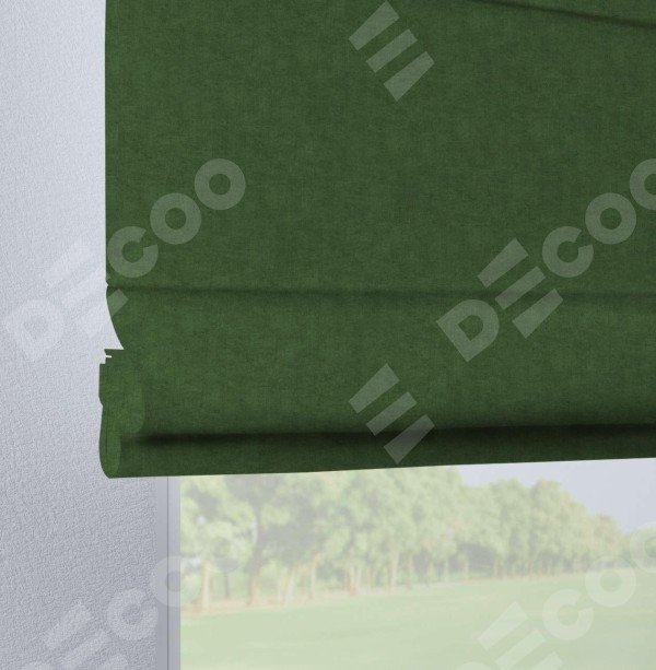 Римская штора «Кортин», канвас зелёный, на петлях