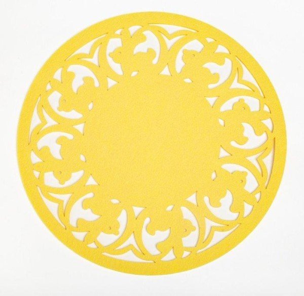 Салфетка декоративная Доляна«Пасха», цвет жёлтый,d 30 см, 100% п/э