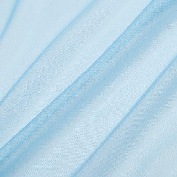 Тюль вуаль на шторной ленте 280х250 см, голубой однотонный