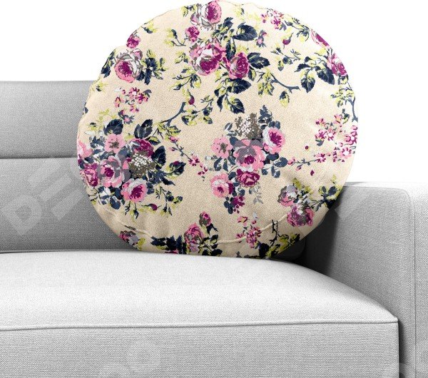 Подушка круглая Cortin «Россыпь розовых цветов»
